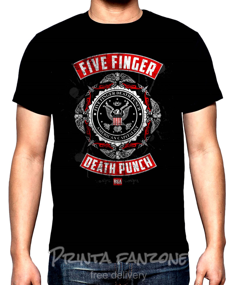 T-SHIRTS Five Finger Death Punch, American capitalist, men's  t-shirt, 100% cotton, S to 5XL
